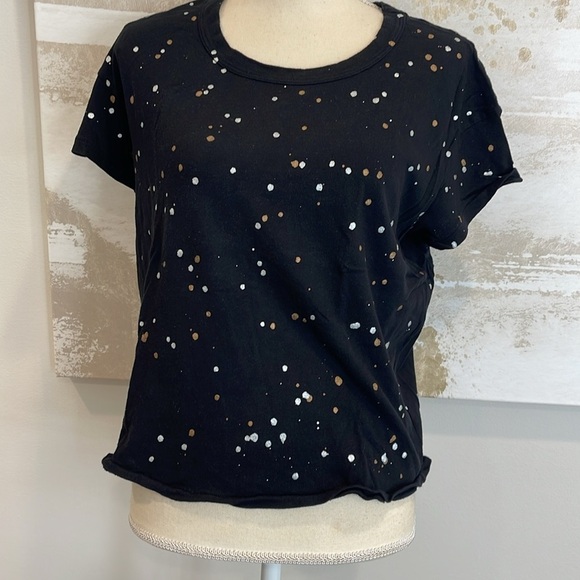 Splendid Metallic Splatter Paint Cropped Tee size small - Picture 3 of 7